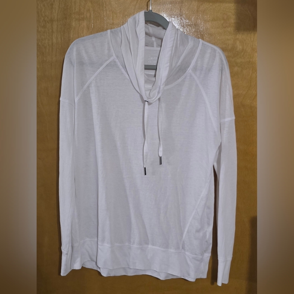 Calvin Klein Performance Stretch Women's M Medium White Thin Pullover Top